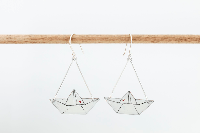 Bateau ou avion - Boucles d'oreilles
