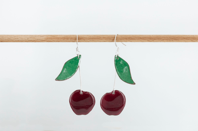 Boucles d'oreilles Cerises - Création artisanal 