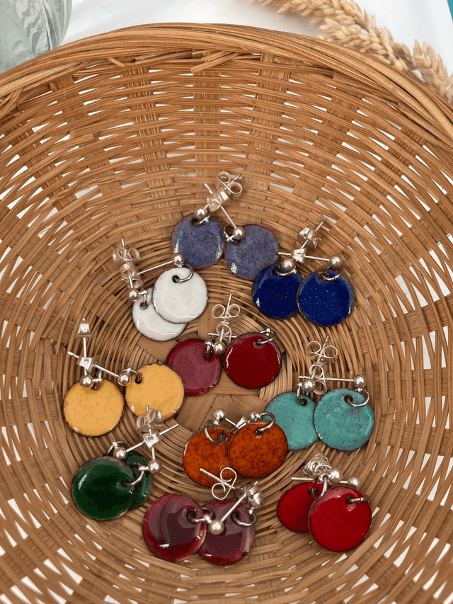 Boucles d’oreilles Petites rondes Jaune