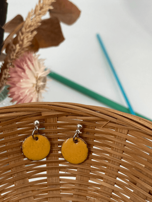 Boucles d’oreilles Petites rondes Jaune